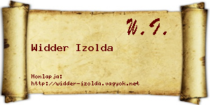 Widder Izolda névjegykártya